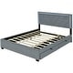 preview thumbnail 48 of 50, Button-Tufted Wingback Bed Velvet Frame Storage Platform Bed with 2 Drawers, Trundle Bed and Smart LED Light Bed Frame