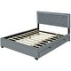 preview thumbnail 8 of 21, Queen Velvet Platform Bed with LED Lights and Storage Drawers