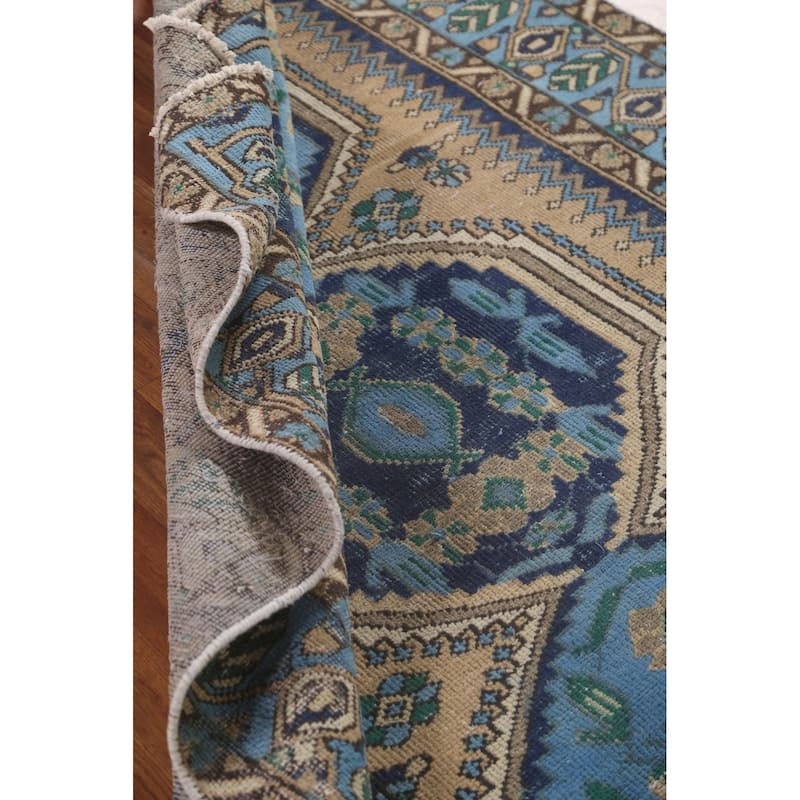 Bakhtiari Persian Vintage Area Rug Hand-Knotted Geometric Wool Carpet - 4'7"x 6'6"