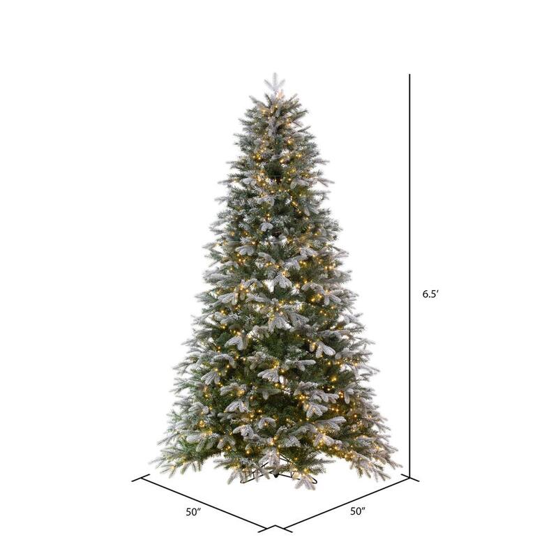 Vickerman 6.5' x 50" Frosted Douglas Fir Artificial Pre-Lit Christmas Tree, Warm White 3mm Low Voltage LED Wide Angle Lights.
