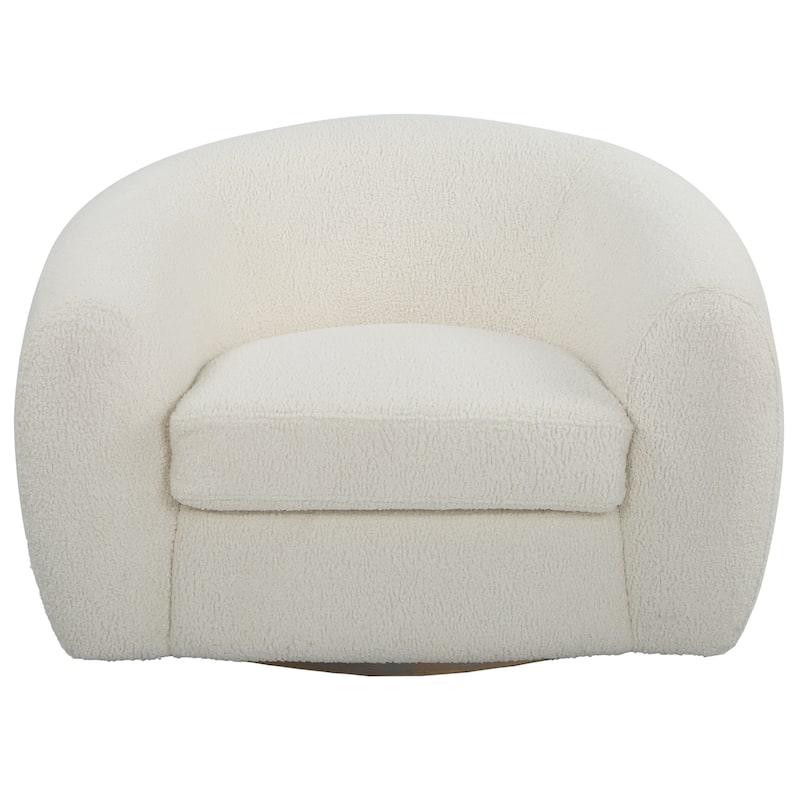 Uttermost Capra Art Deco White Swivel Chair - 43"W x 28"H x 37"D - White