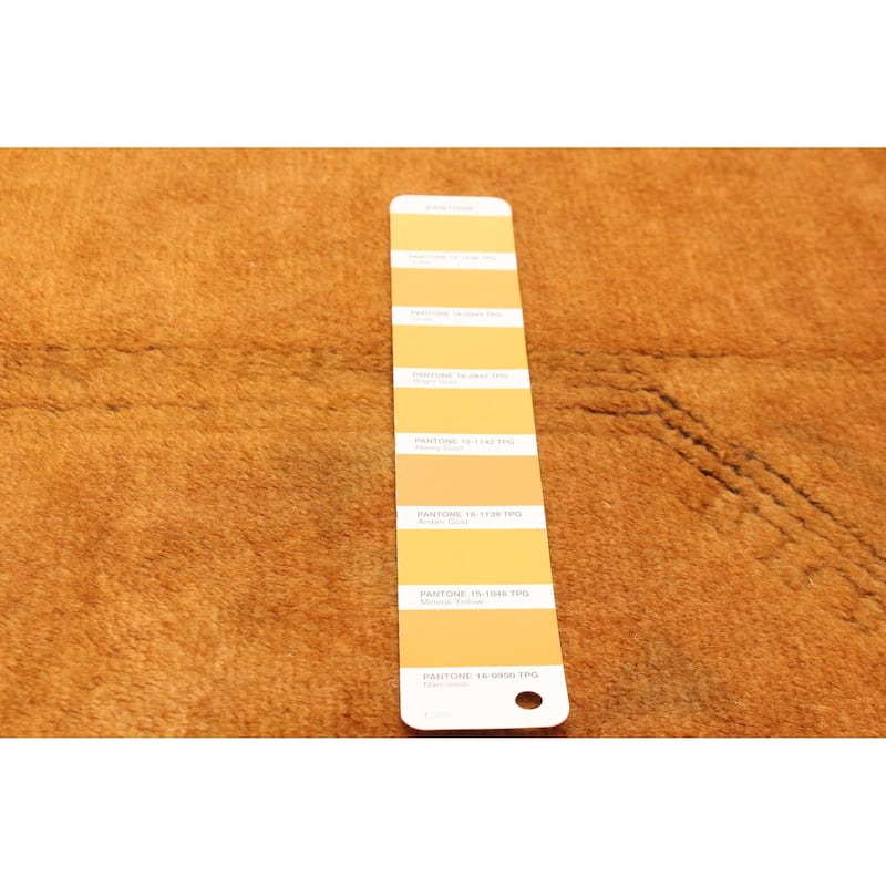 ECARPETGALLERY Hand-knotted Color Transition Gold Wool Rug - 2'5 x 9'7