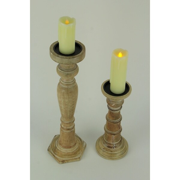 tall wood candle pillars