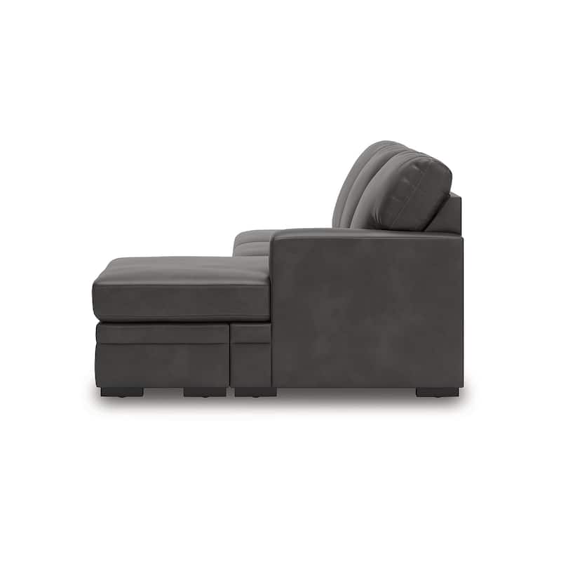 Signature Design by Ashley Dara Park Gray 2-Piece Sectional with Chaise - 124" W x 87" D x 40" H