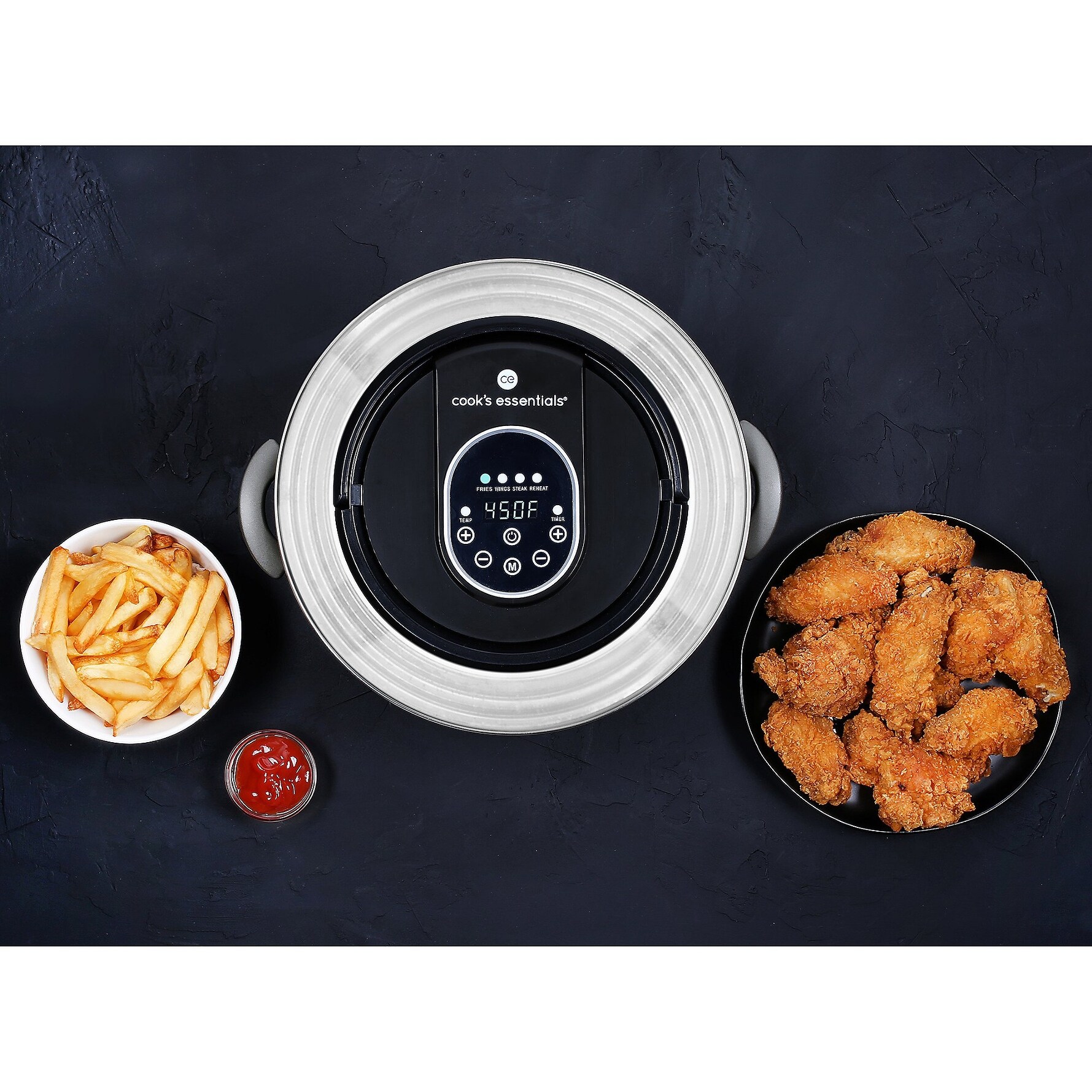 Cook's Essentials Air Fryer Lid for Pots, Pans Pressure Cooker
