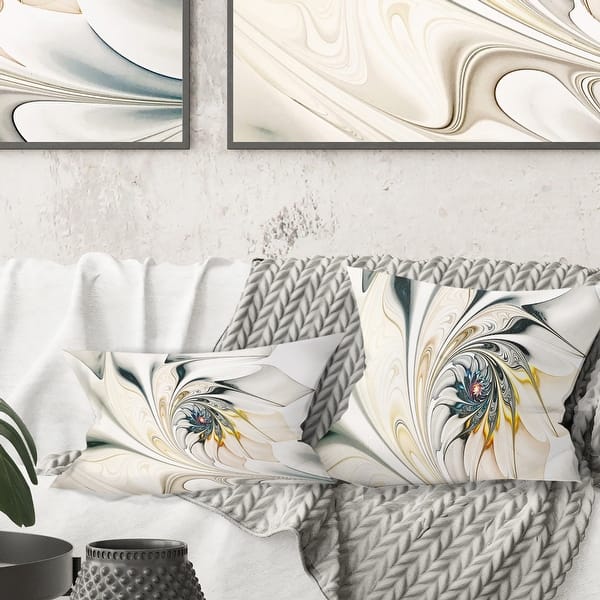 Designart Stained Glass Floral Modern Throw Pillow - - 21931782