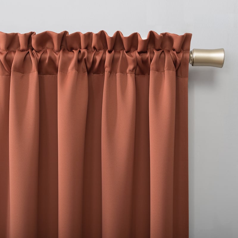 Sun Zero Hayden Energy Saving Blackout Rod Pocket Curtain Panel, Single Panel