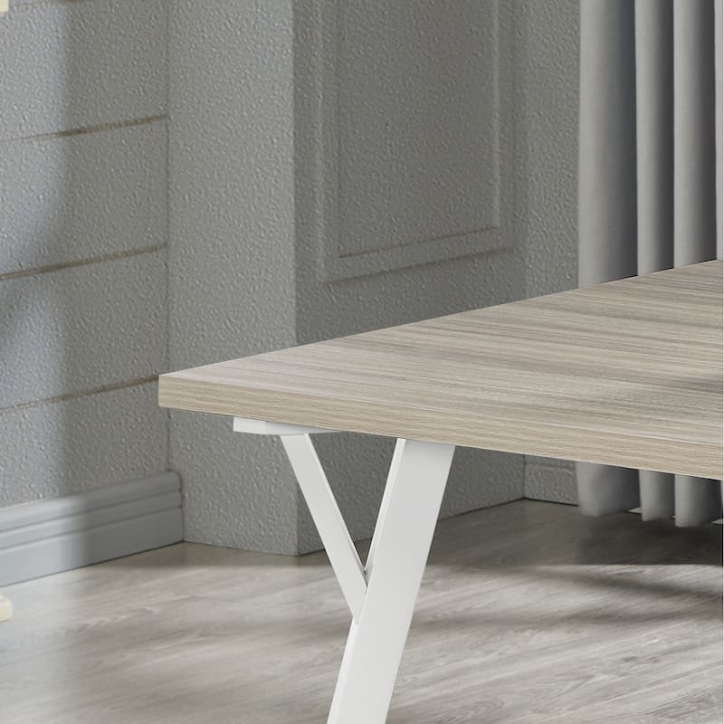 Modern Style Dining Set with Rectangular Table and Solid Wood Windsor Chairs