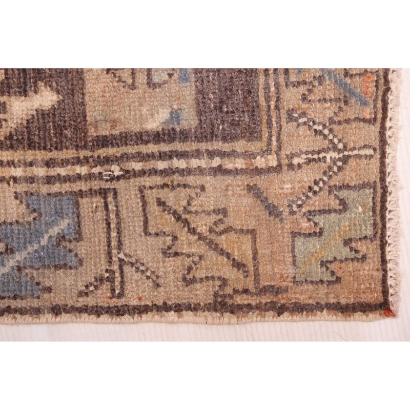 ECARPETGALLERY Hand-knotted Antalya Vintage Tan Wool Rug - 3'5 x 8'6