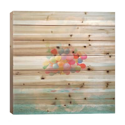 Dancing On Water Print On Wood by Erin Summer - Multi-Color