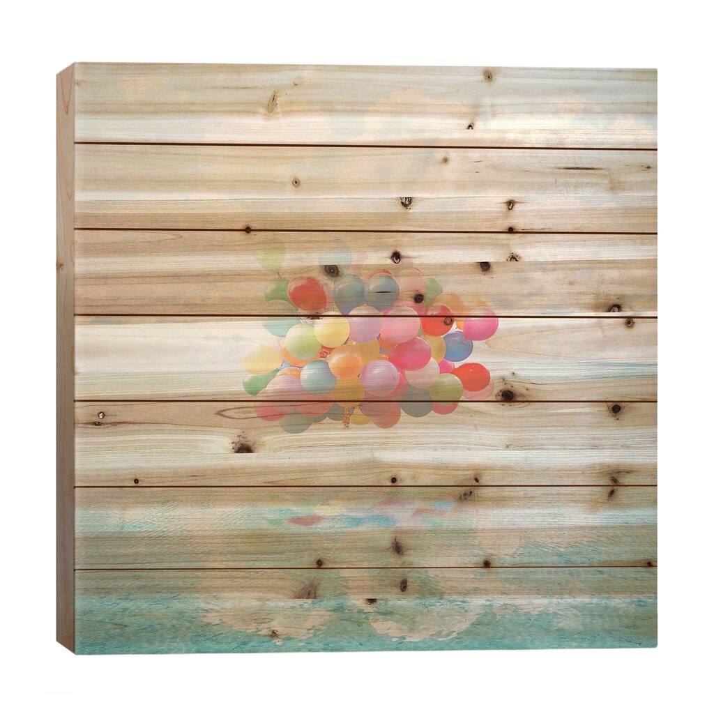 Dancing On Water Print On Wood by Erin Summer - Multi-Color