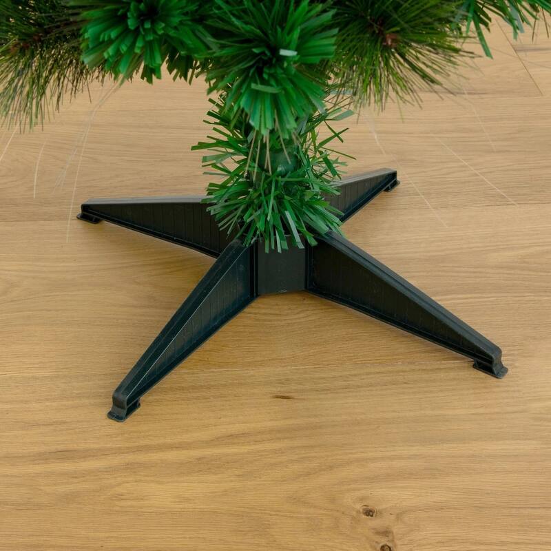 4' Pre-Lit Fiber Optic Artificial Christmas Tree with Ornaments, Warm White LED Lights