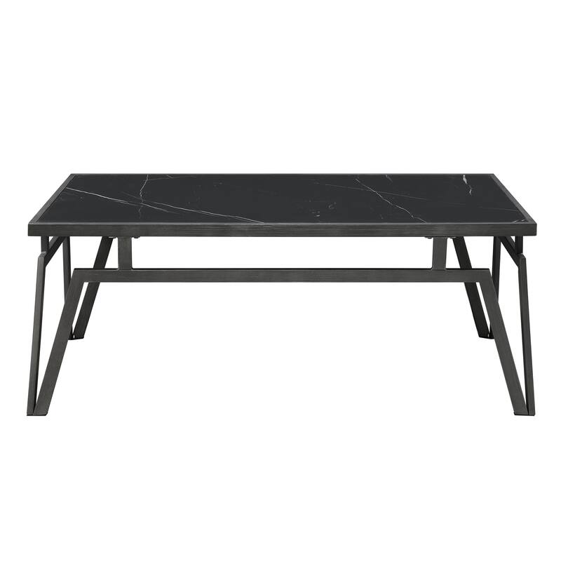 Modern Contemporary Finish 3pc Occasional Table Set Cocktail Table and 2x End Tables Sintered Stone Top