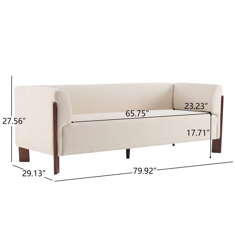 Christopher Knight Home Aurelian Birch Upholstered Tuxedo Sofa with Solid Wood Legs