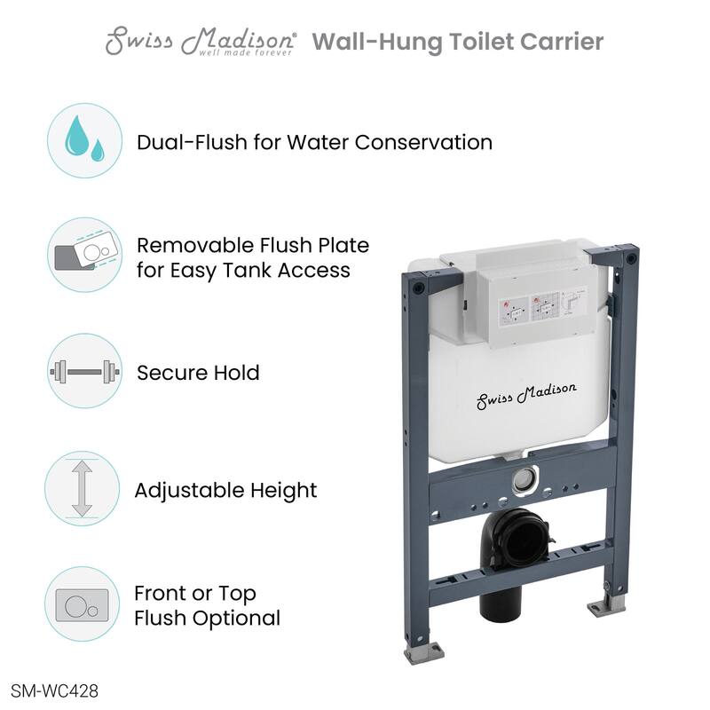 Swiss Madison SM-WC428 Fantome H 1.6 GPF Dual Flush Toilet Tank Only