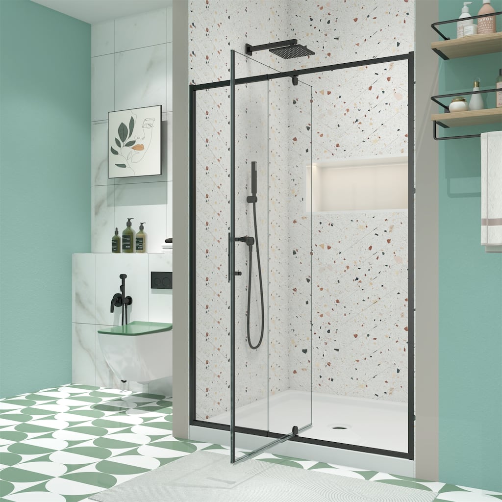 44-48"W x 71"H Piovt Swing Glass Shower Door