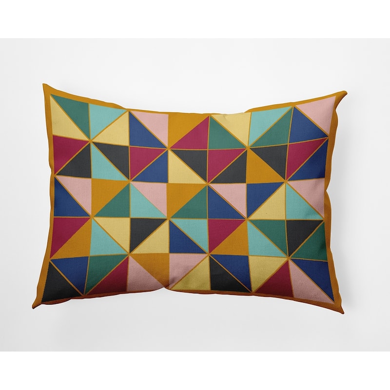 Triangle Triumph Decorative Throw Pillow - 14" x 20" - Mango/Multi
