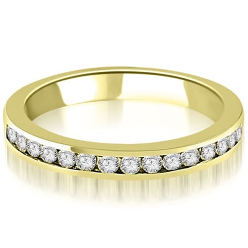 14K Yellow Gold 0.30 cttw.Round Diamond Classic Channel Wedding Band HI,SI1-2