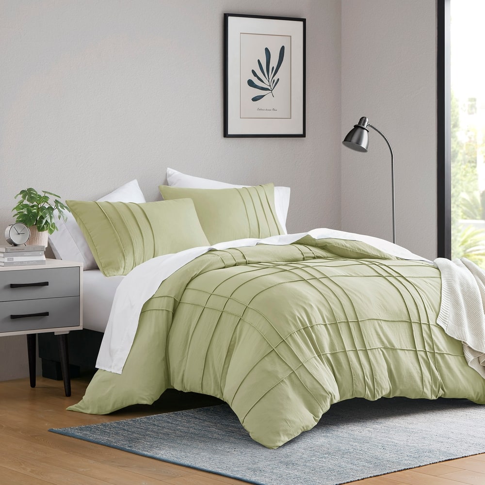 Chelsea Square Evans Pinch Pleated Soft Washed Boho Duvet Cover Set