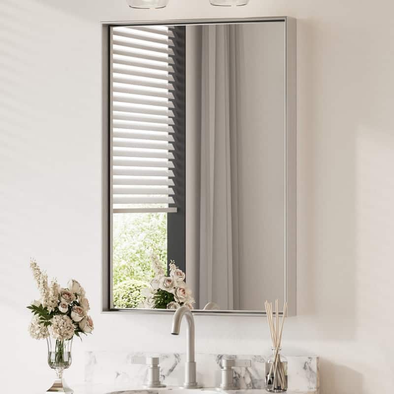 Keonjinn Aluminum Framed Wall Mount Bathroom Vanity Mirror