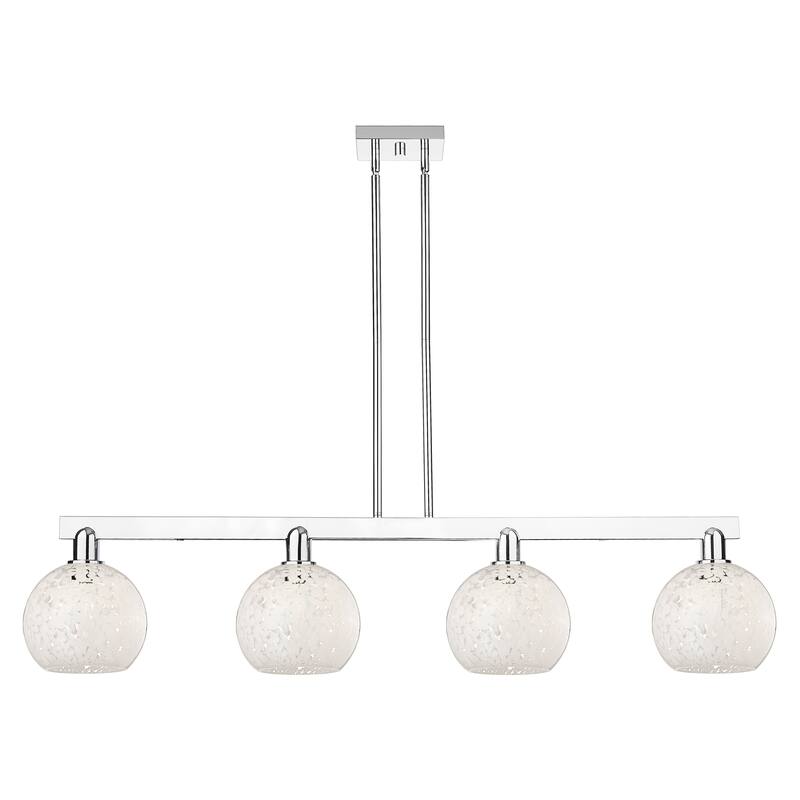 Innovations Lighting Endless Possibilities Arcadia - White Mouchette - 4 Light 51" Stem Hung Island Light - Polished Chrome
