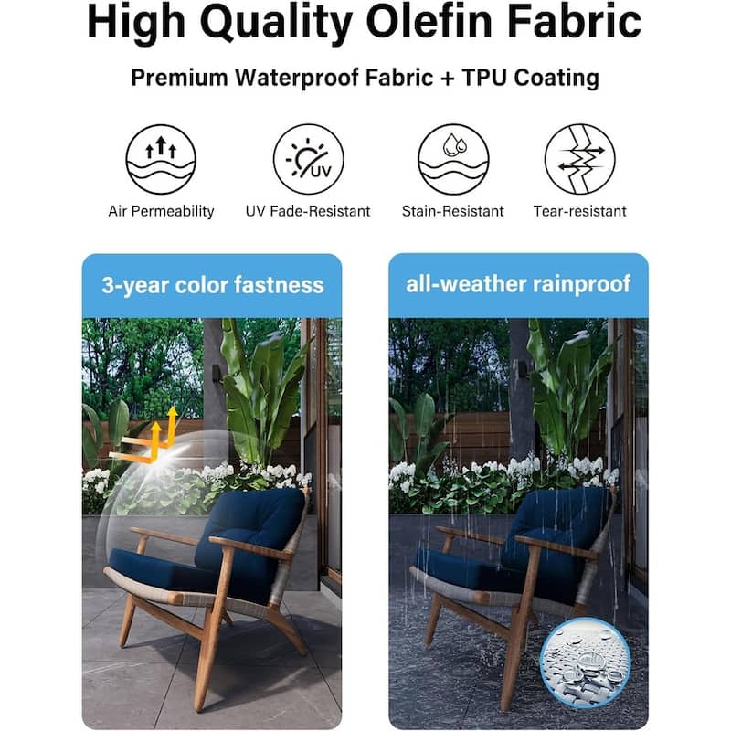 WINSOON 24x24 Inch Outdoor Deep Seat Cushion Set,Waterproof and Resistant