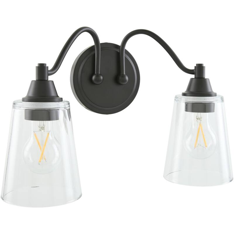 Livabliss Yueva Modern Wall Sconce - Black/Clear