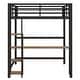 preview thumbnail 14 of 12, Loft Bed with Built-in Desk and Storage Shelves, Black