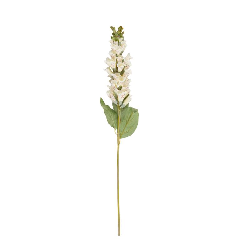 White Faux Foliage Tall Foxglove Artificial Flower Stem (Set of 8)