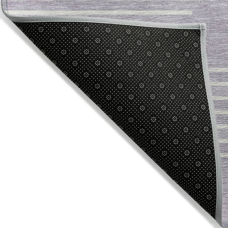 Machine Washable Indoor/ Outdoor Modern Stripe Chantille Rug