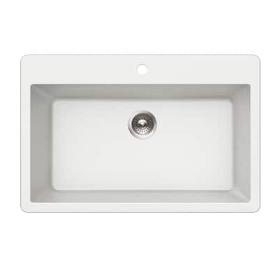 Houzer V-300 Quartztone 33" Drop In Single Basin Granite Composite