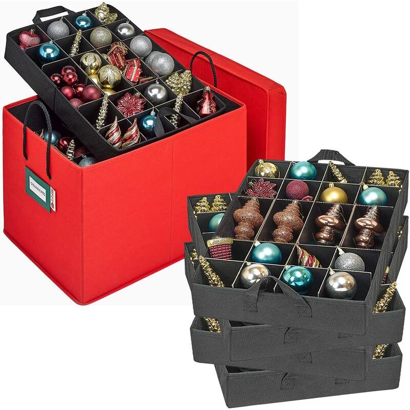 HOLDN’ STORAGE Underbed Christmas Ornament Storage Container Box with Dividers - 96-3" - 96 - 3"