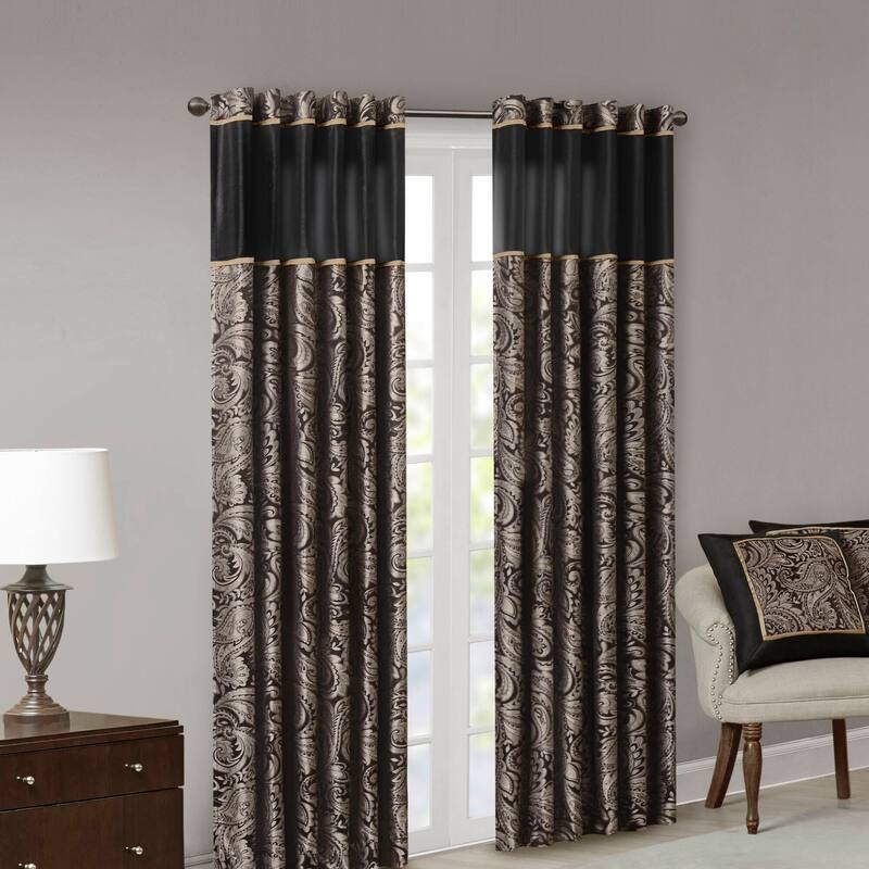 Madison Park Whitman Jacquard Curtain Panel Pair