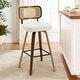 preview thumbnail 18 of 199, 26"/29" Swivel Bar Stools/ Counter Stools with Bentwood Legs Single - Cream White-Rattan Back - Bar Height