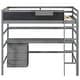 preview thumbnail 7 of 22, Twin Size Loft Bed with Desk, Blackboard, Shelf and 3 Drawers