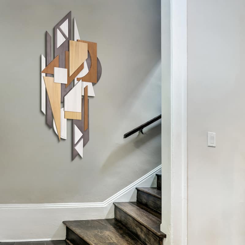"Moonlit Mist" Hand Made & Hand Finished Dimensional Solid Paulownia Wood Abstracts Wall Art