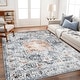 preview thumbnail 5 of 65, Washable Vintage Floral Area Rug Non-Slip Thin Rug for Living Room, Bedroom, Kitchen and Bath Machine Washable Indoor Pet Rugs 	4' x 6' (Rectangular) - Grey and Orange - Rectangle
