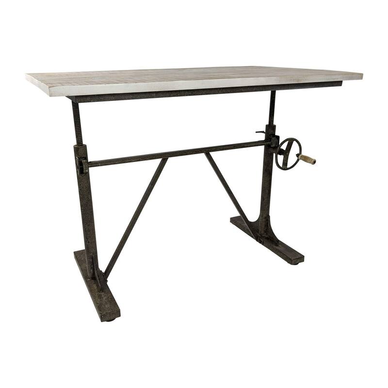 Height Adjustable Wooden Desk - 48" - Gray and Black