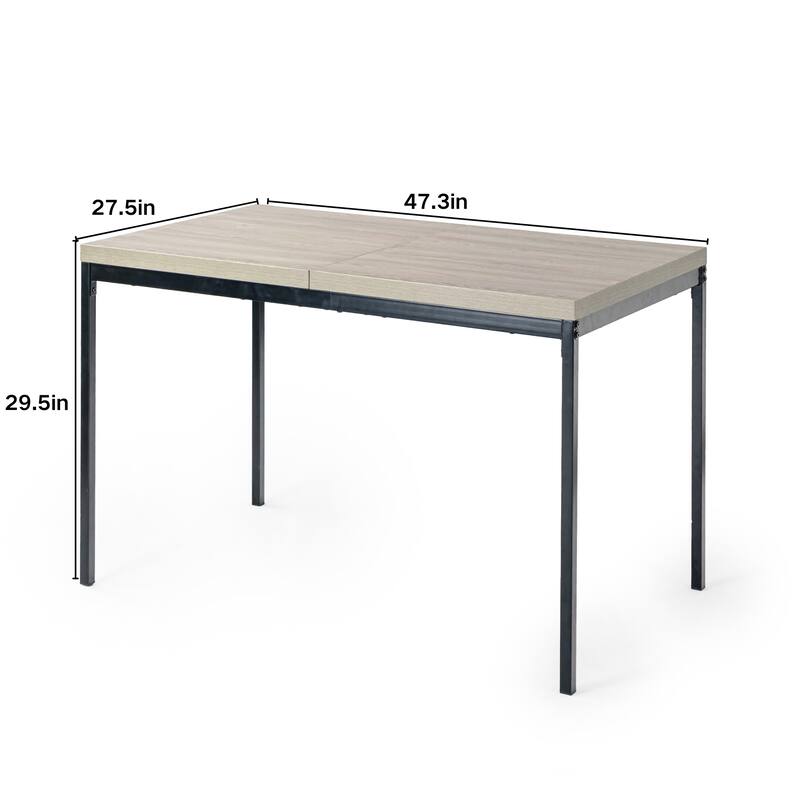 Modern Mid Century Kitchen Table, 47in Farmhouse Rectangular Walnut Dining Table for Dining Room,Apartment, Brown