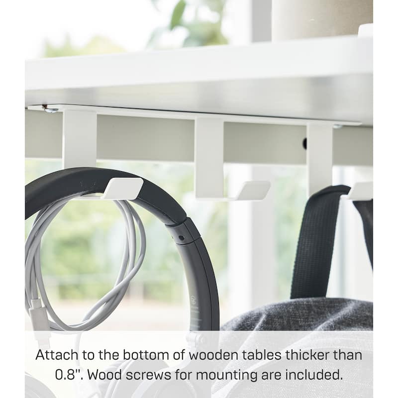 Yamazaki Home Under-Desk Hanger, Steel - L 2.36 x W 10.83 x H 2.17 inches