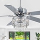 preview thumbnail 11 of 36, 52" Modern Indoor Reversible Crystal Drum Ceiling Fan with Remote Control and Light Kit Chrome BD018