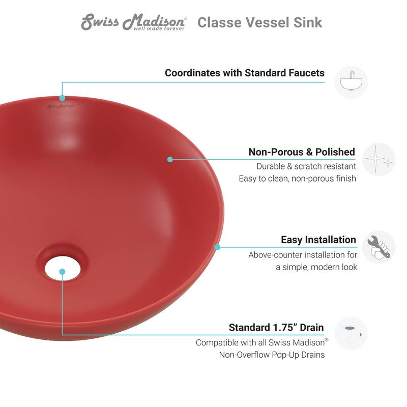Classe 16" Ceramic Sink