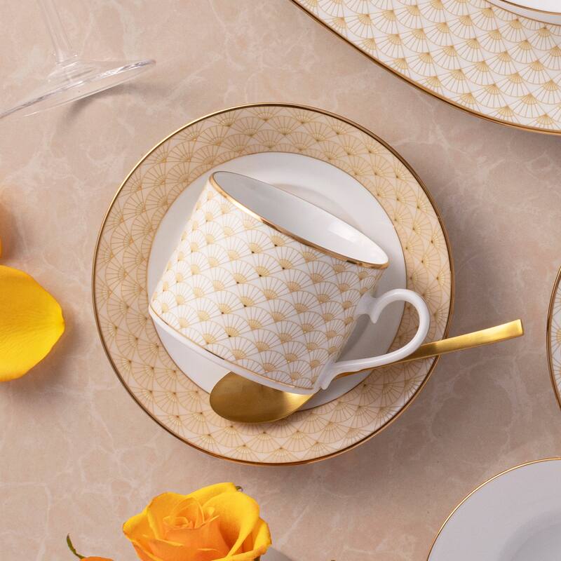 Trocadero Gold Set Of 4 Saucers, 6"