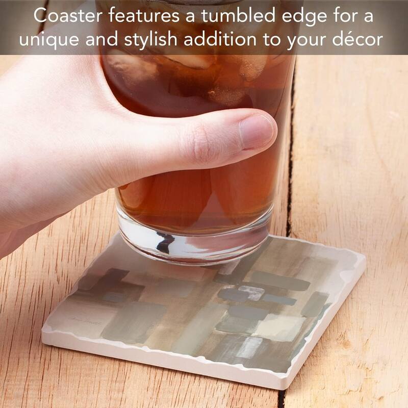 Absorbent Stone Tumbled Tile Coasters, Soft Patches II, Set of 4