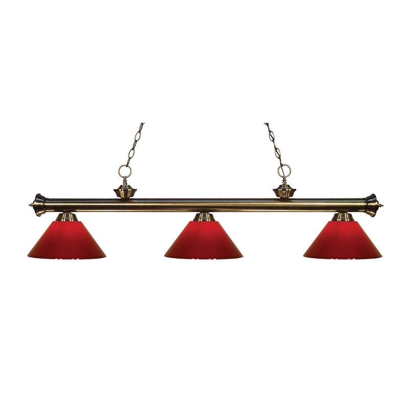 Z-Lite Riviera 3 Light 57" Wide Billiard Multi Light Pendant with Red