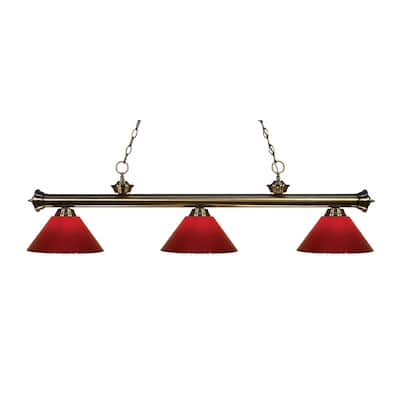 Z-Lite Riviera 3 Light 57" Wide Billiard Multi Light Pendant with Red