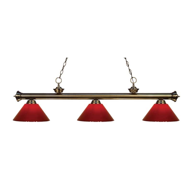 Z-Lite Riviera 3 Light 57" Wide Billiard Multi Light Pendant with Red