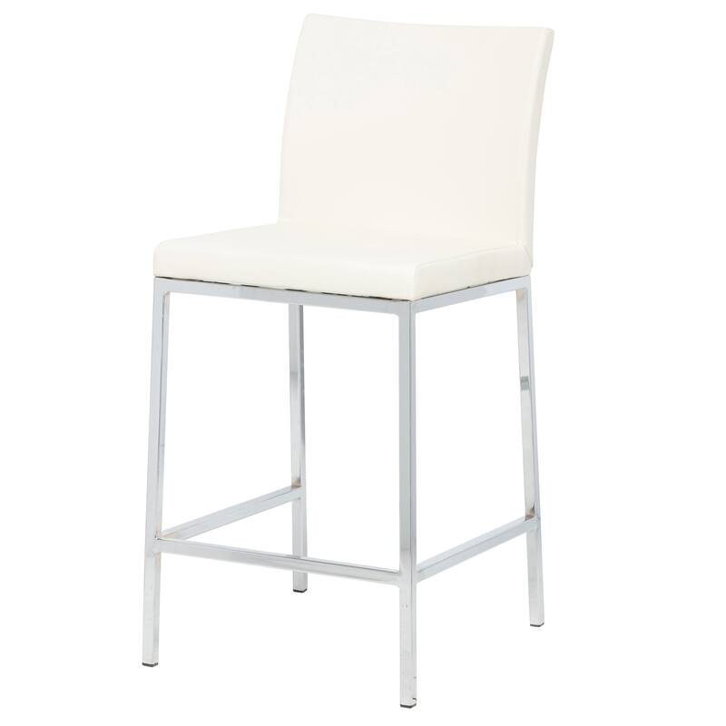 Kahlo Faux Leather Bar & Counter Stool (30-inch/26-inch) - White - Bar Height
