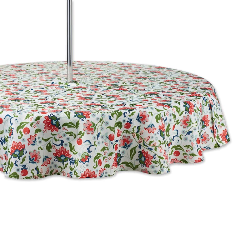 DII Garden Floral Print Outdoor Tablecloths - Red/White