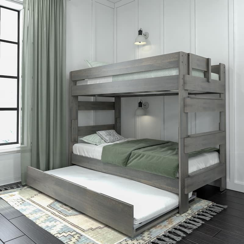 Max and Lily Farmhouse Twin over Twin Bunk Bed with Trundle
